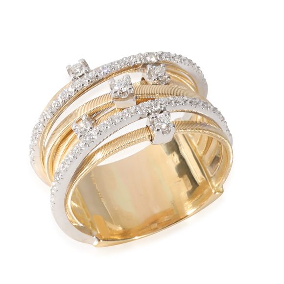 Marco Bicego Goa 7 Row Ring in 18k White Gold/Yellow Gold 0.41 CTW - Picture 4 of 4